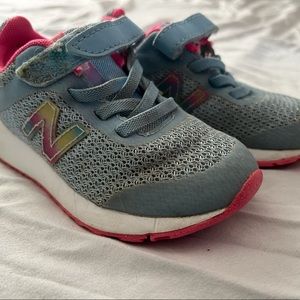 Blue and pink New Balance toddler girl sneakers size 8